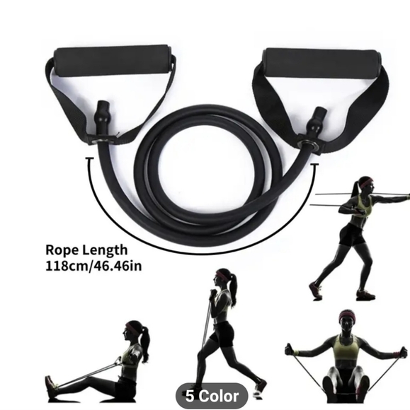 Home Fitness Revolution: 5-Level Adjustable Resistance Bands with Handles - Picture 6 of 7